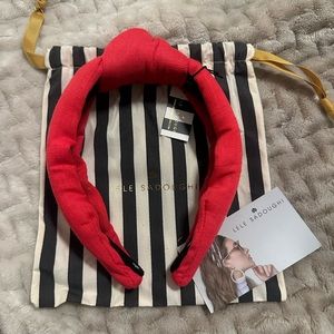 Lele Sadoughi hot pink linen headband